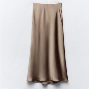 Zara Satin Midi Skirt